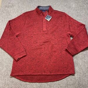 Tailorbyrd‎ Collection Mens Red Heathered 1/4 Zip Pullover Sweater XL NWT